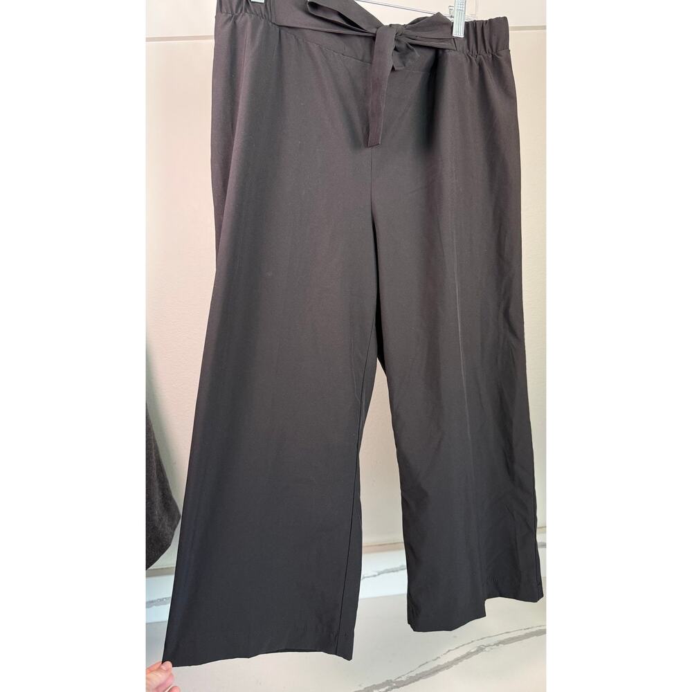 Calvin Klein Pull On Bow Front Wide Leg Chino Pants Size XL Black